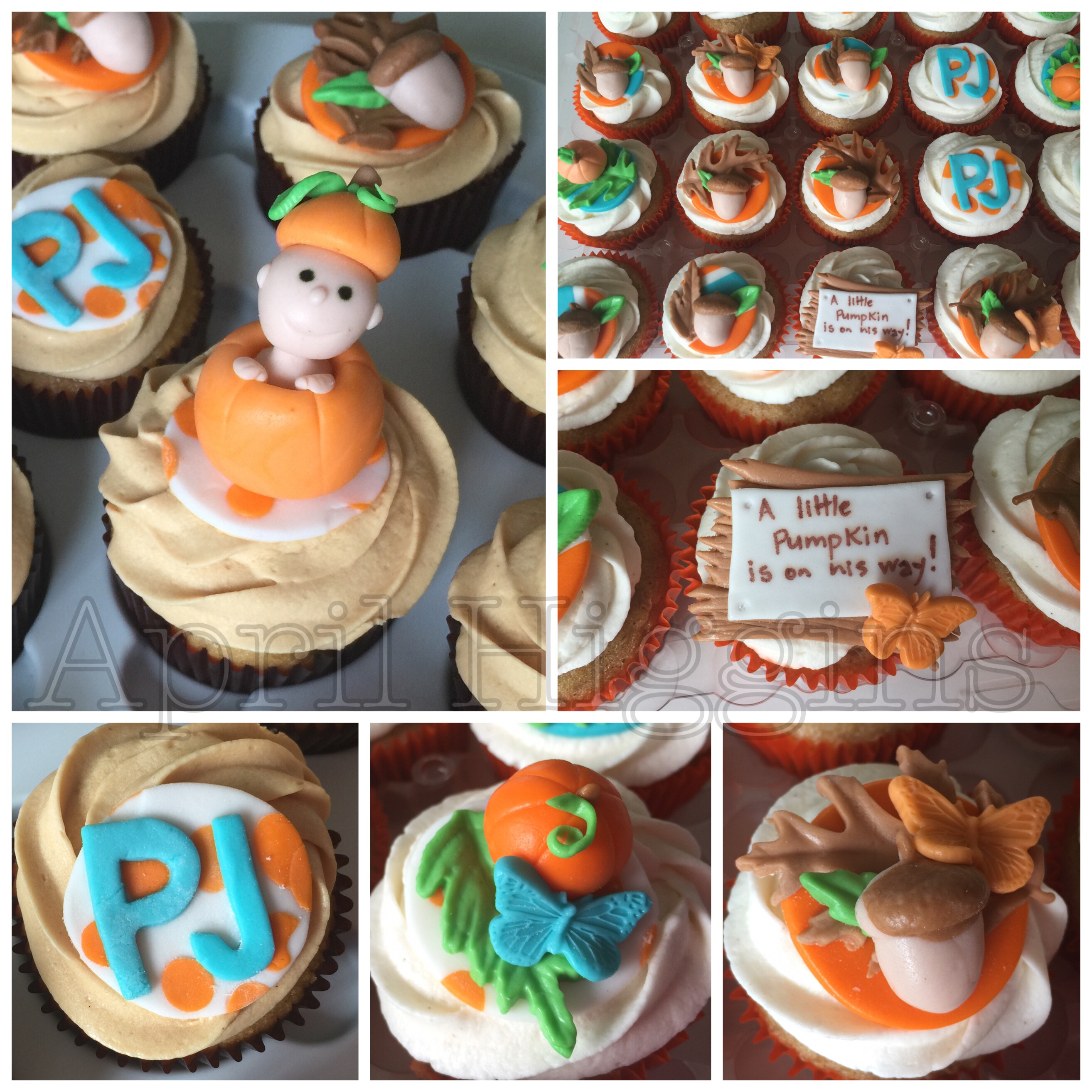 fall baby shower cupcakes